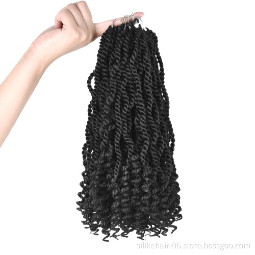 Senegalese Twist Hair for Women Kinky Curly Twist Ombre Black Red Brown Crochet Braiding Hair Synthetic Hair Extensions